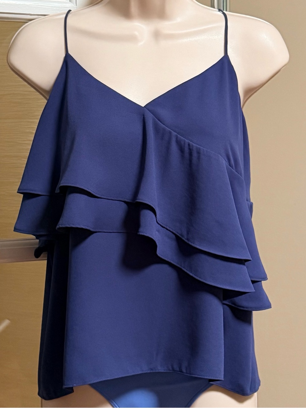J. Crew Navy Ruffle Camisole Top